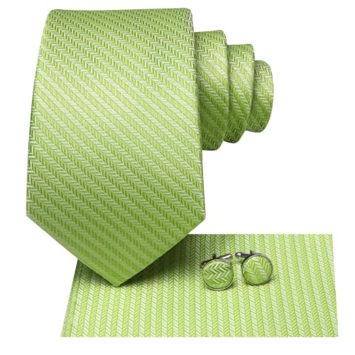 Image of Hi-Tie Men's Tie Sets Silk Paisley Striped Necktie Pocket Square Cuff-links Sets Wedding Business Holiday
