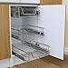 Kukoo - 3 Cestos Extraíbles para Mueble de Cocina de 50cm de Ancho con Guías Telescópicas de Cojinetes de Bolas 42,5cm x 39,7cm x 14cm