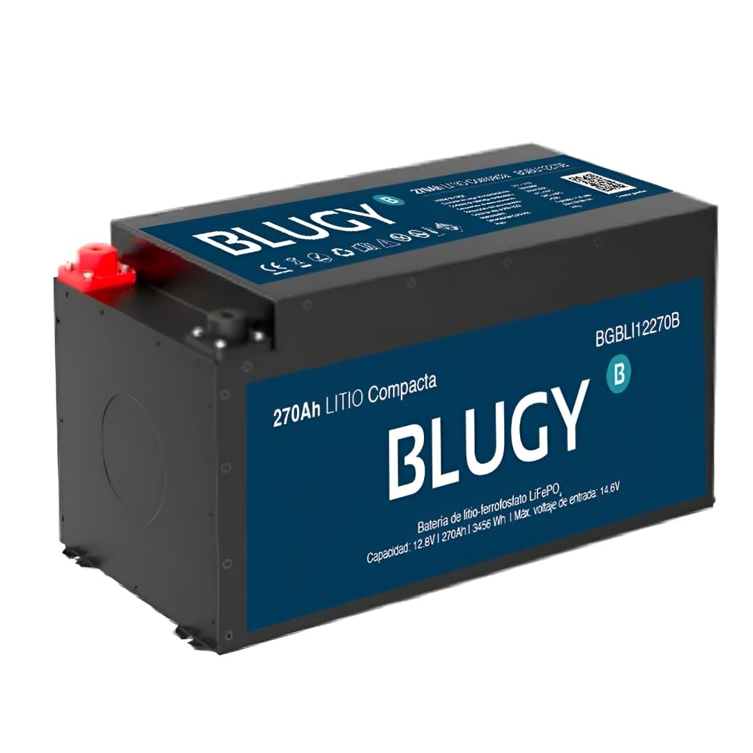 Batería de Litio LiFePO4 12V 270Ah para Autocaravana, Camper, Caravana, Barco y Vehículos Recreativos, Larga Duración +4000 Ciclos, Ligera y de Alto Rendimiento, con BMS