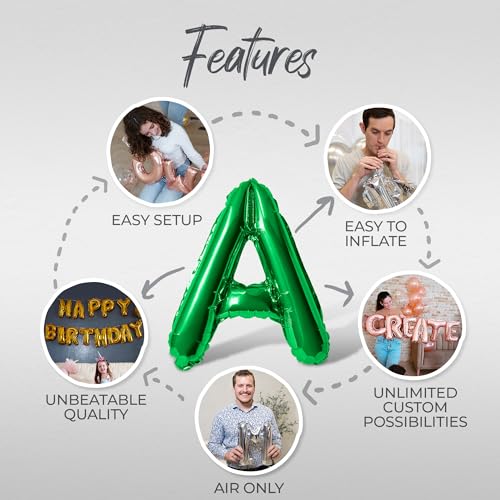 Image of Letter Balloons - LAST SPLASH 16 inch Inch Alphabet Letters Foil Mylar Balloon Bachelorette or Bachelor Party Banner (Green)