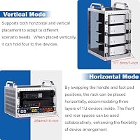 GeeekPi DeskPi RackMate TT Mini-Serverschrank für Mini-PCs, 200 mm Tiefes Mini-Rack inkl. 2X 0.5U Regalboden, für NAS, AV- & Netzwerktechnik (Silber) – Ansicht 4