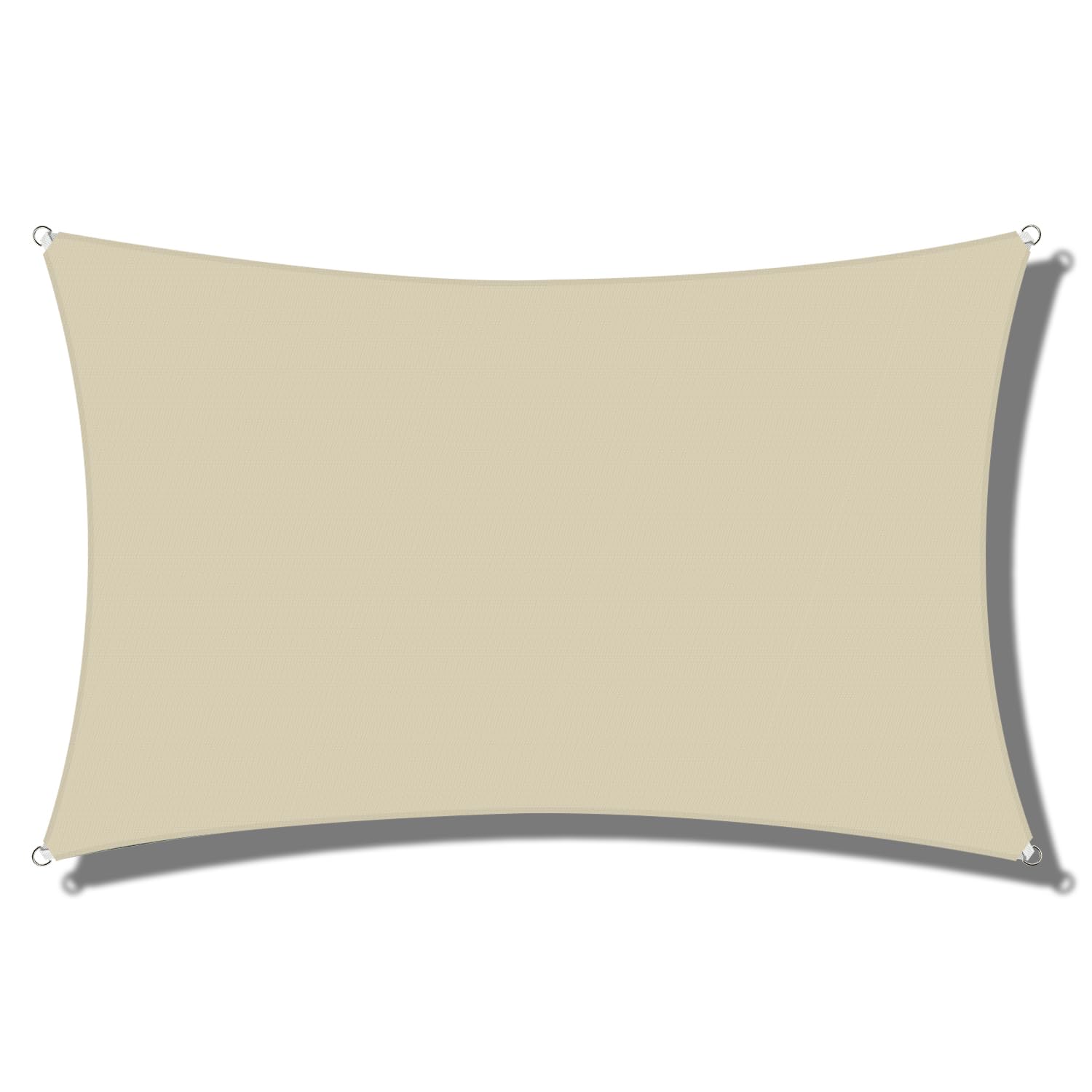 SHINPORT 8'x12' Sun Shade Sail Outdoor Rectangle Canopy Cover Heavy Duty Shade Cloth for Backyard Deck Patio Garden Outdoor-Beige