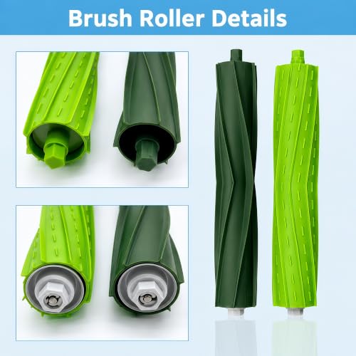 Image of Replacement Rubber Roller Brushes Compatible with iRobot Roomba E & I &J Series e5 e6 e7 i1 i1+ i2 i3 i3+ i4 i4+ i6 i6+i7 i7+ i8 i8+ j6+ j7 j7+, Combo i5 i5+j5 j5+ Vacuum Cleaner 4Set