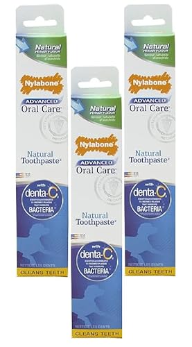 Nylabone Advanced Oral Care Peanut Flavored Natural Dog Toothpaste 2.5oz Tubes (3 Pack)