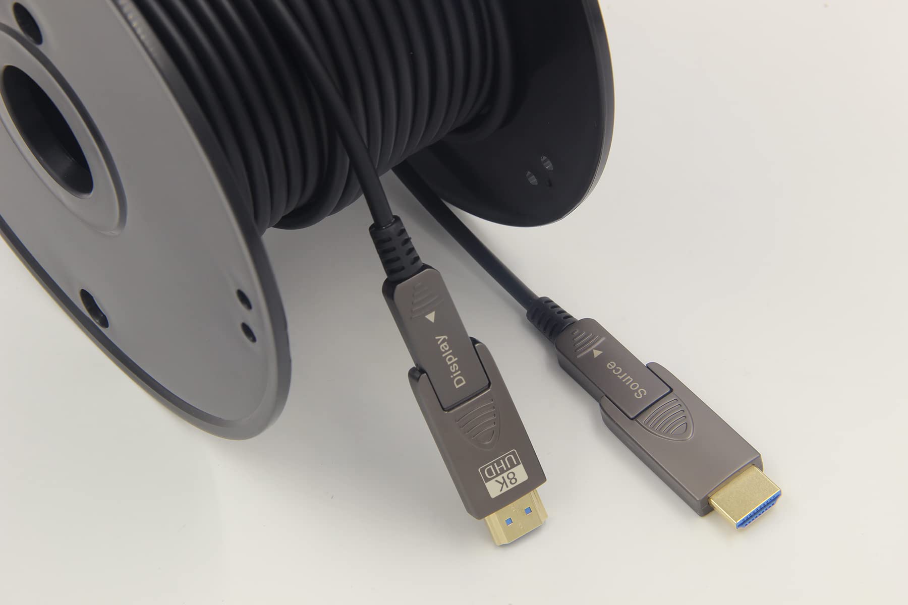 Cable de fibra óptica HDMI 8K 5 m/16.4 pies, Micro HDMI a HDMI 2.1, desmontable tipo A+D, 48 Gbps de ultra velocidad, HDR, 3D, eARC, clasificado CL2 / CL3 para instalación en pared, cable
