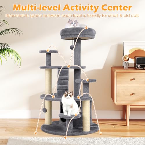 Árbol para gatos multi-niveles PETSITE 40 pulgadas, gris miniatura 4