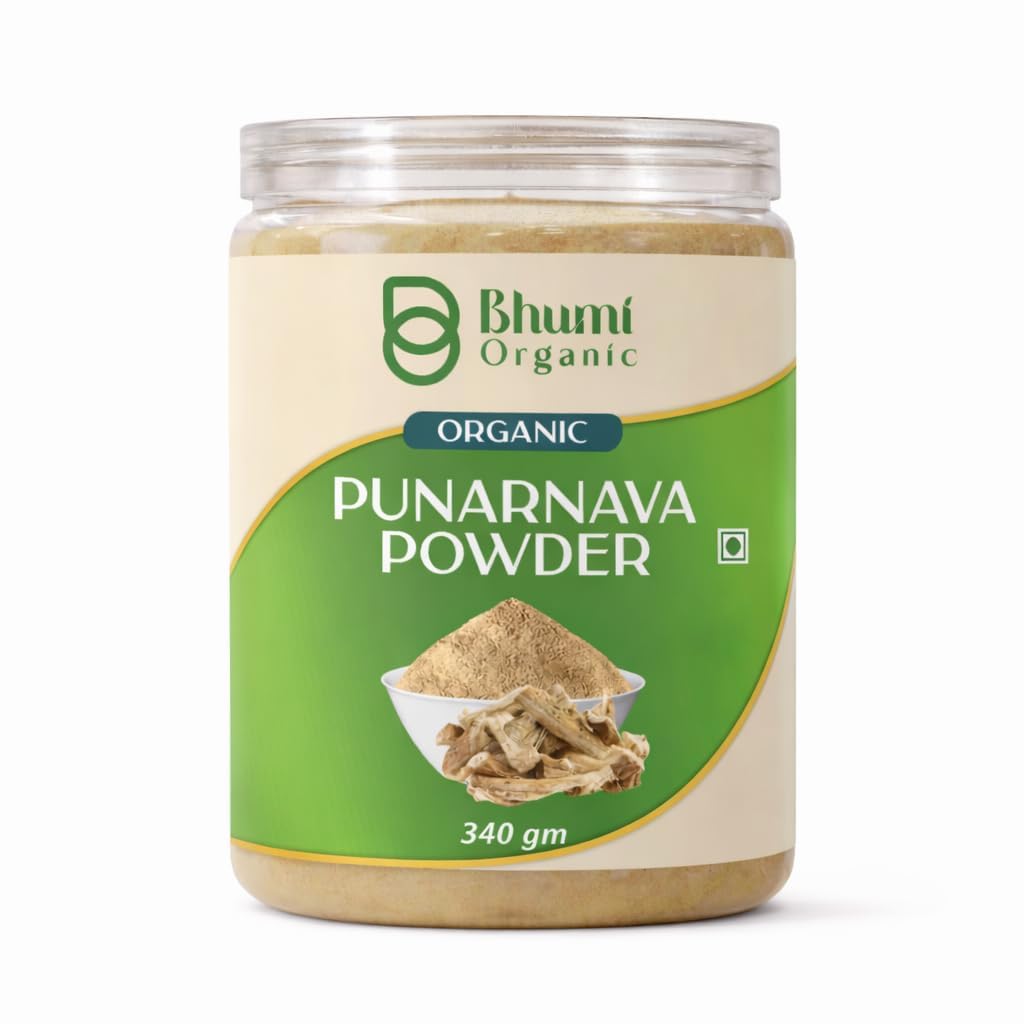 Bhumi Organic Ayurveda Punarnava Powder 340 gm | Boerhavia Diffusa, Kidney Rejuvenation, Herbal Supplement