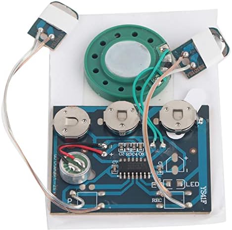 Voice Module, 30s Recordable Music Sound Voice Module Wired Double Button Control Chip 0.5W with Button Battery (1 Pack)