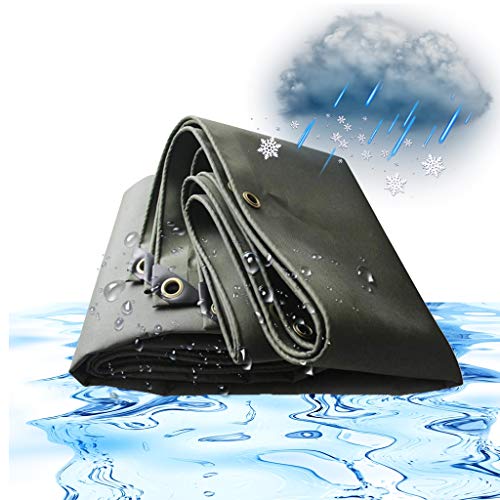 wasserdichte Plane Grün, 20Mil Mit Ösen Schutzplane Abdeckplanen Für Aussenbereich Balkon Boden Camping Pavillon Gartenmöbel Gartenlounge