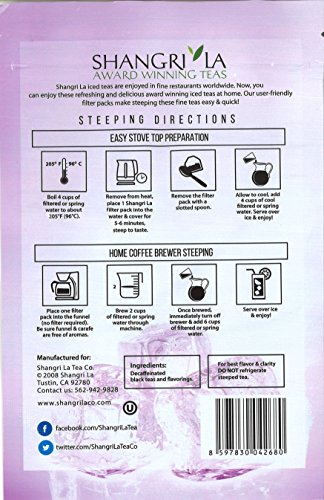 Shangri-La Tea Company COMINHKG025505 Iced Tea Bags, Tropical Passion Decaf thumb #1