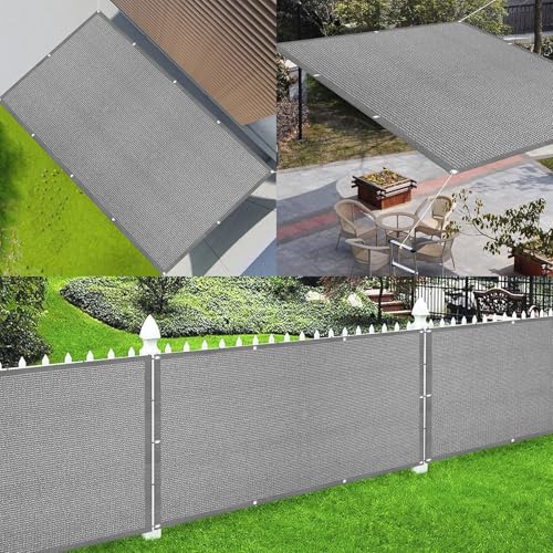 Voile d'ombrage gris clair perméable avec oeillets pour toile terrasse - 3