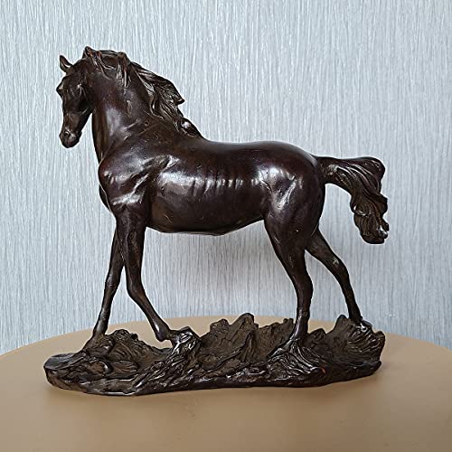 Youfine Horse Tabletop Display Statue Real Bronze Casting- 8.3″ Height Animal Figure Sculpture For Home Office Decor Handcrafted Art Collection #TOP4
