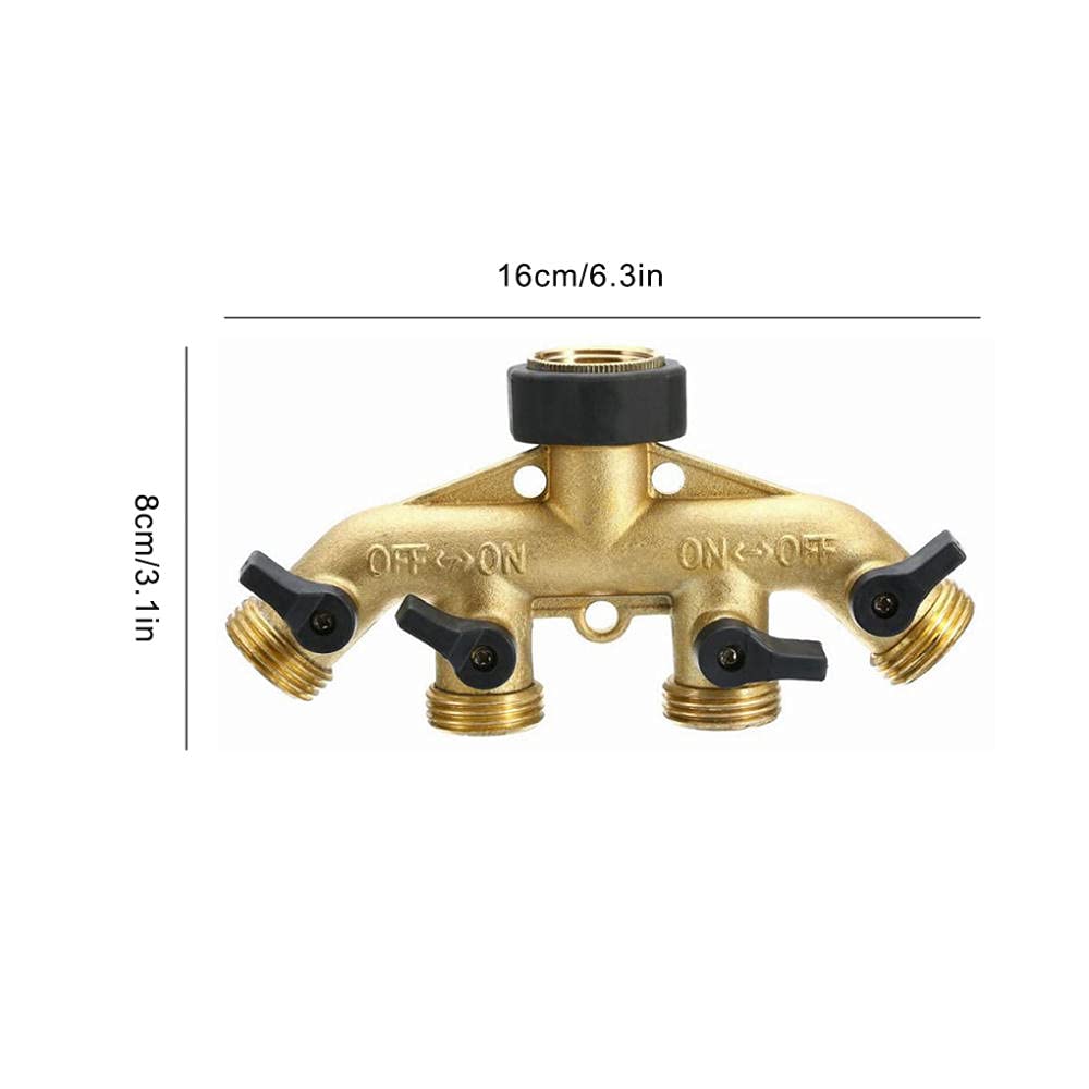 Manguera De Jardín Mangeras Jardineria Riego Brass 4 / 6Way Garden Garden Female Female Válvula De Riego Splitter De Agua Conexión Rápida Manguera De Jardín Divisor Splitter Water De Alambre Externo