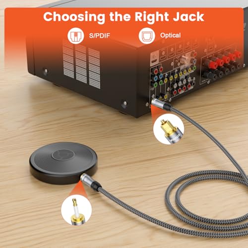 Cable óptico digital Toslink a Mini Toslink S/PDIF de 3m con transmisión de audio sin pérdidas 3