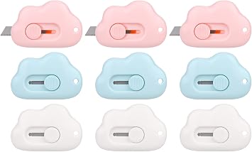 9 Pcs Mini Utility Knife Set, Retractable Box Cutter for Crafts | Retractable blade design, Compact size, Lightweight body, Sturdy construction