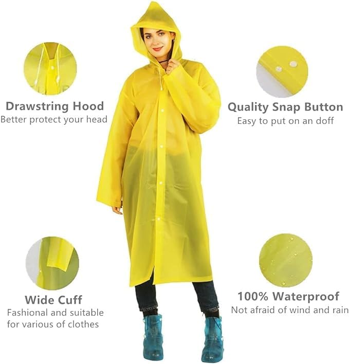 Image of Unisex Adults EVA Waterproof Rain Coat 1Pc