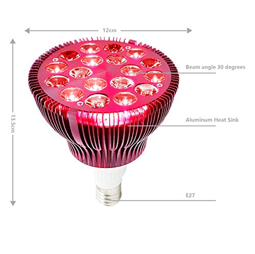 Image of Red Light Therapy Lamp with Light Socket for Home Use, Facial Light Therapy 660nm & 850nm 18 LEDs Near Infrared Light Therapy Devices for Face, Skin Health and Pain Relief