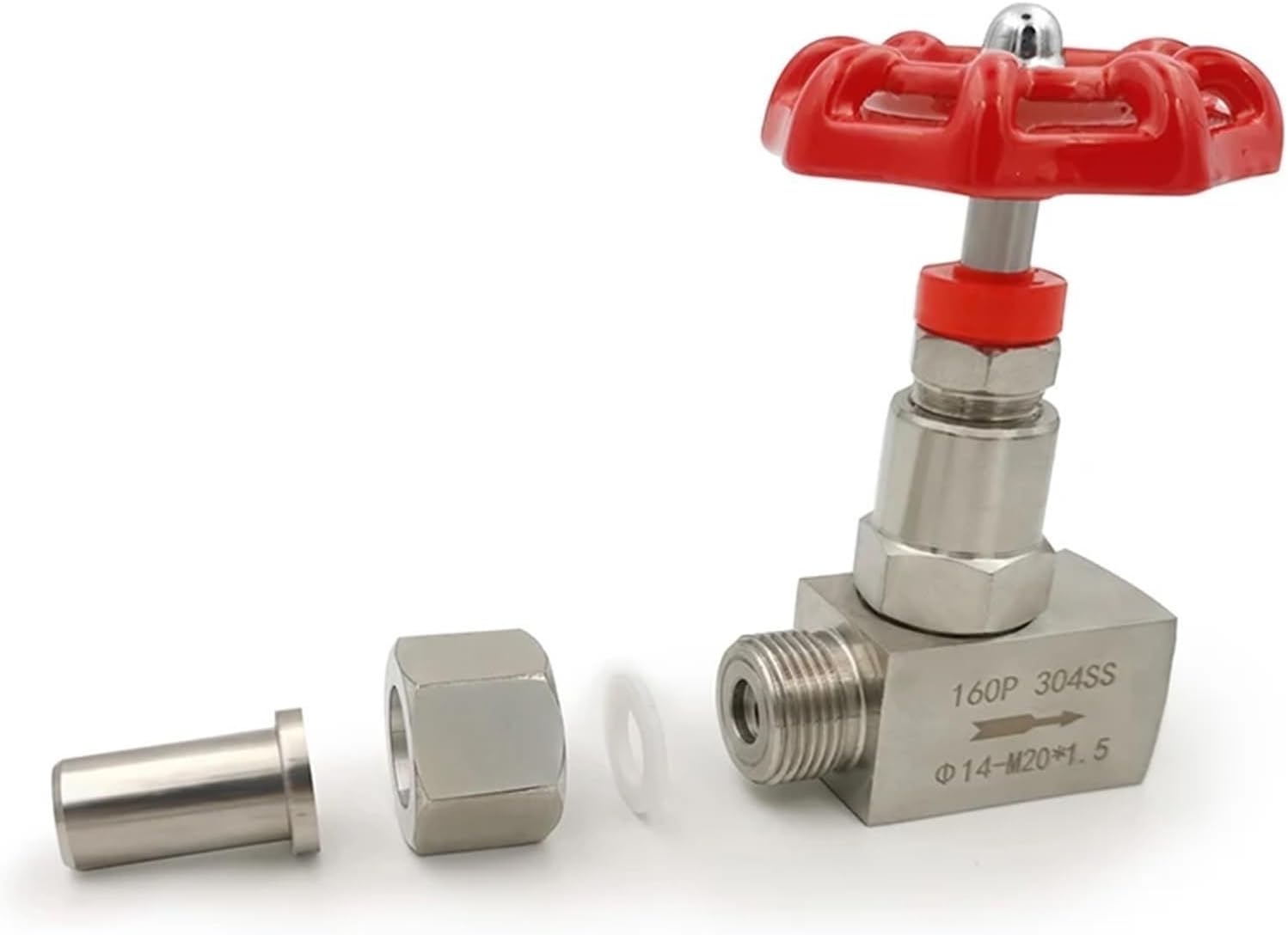 GeRRiT Stainless Steel 304 Welded to Female Needle Valve J21W-160P High Pressure Globe Valve (Size : 3/8", Color : OD 14mm)