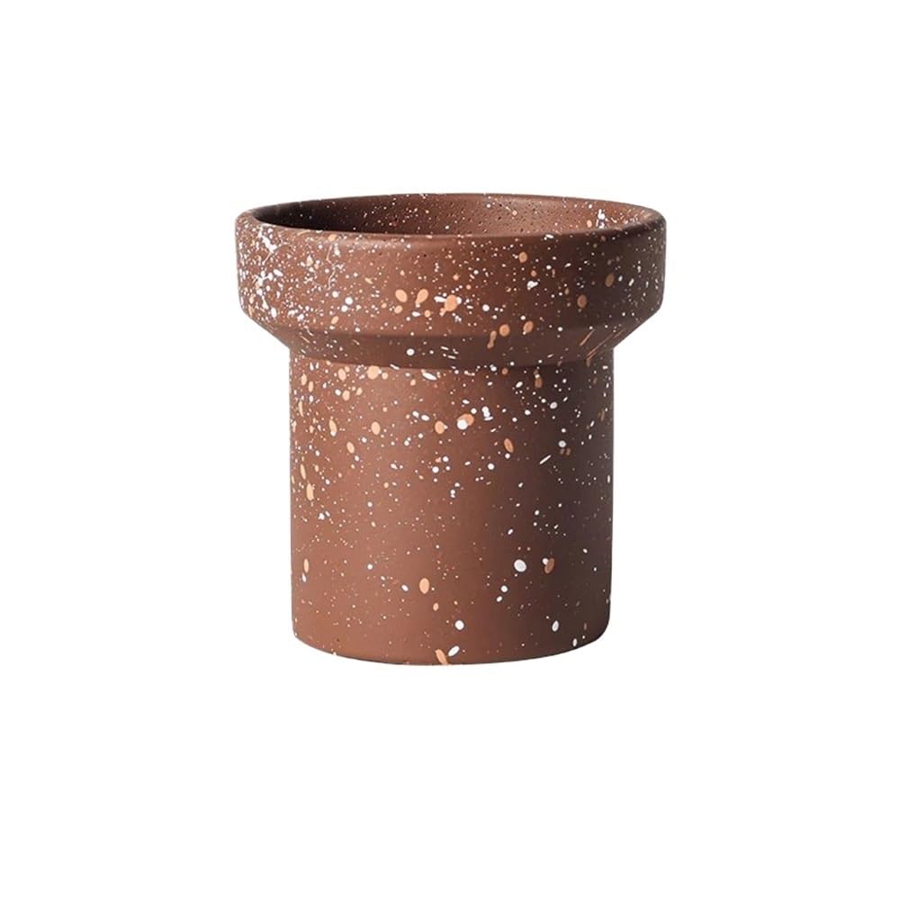 Pq7hKv2wD Indoor Plant Pots Cylindrical with Spray Point Plant Pot, Desktop Cement Flower with Drainage Hole, for Decorate Balcony Living Room Kitchen Garden Planters