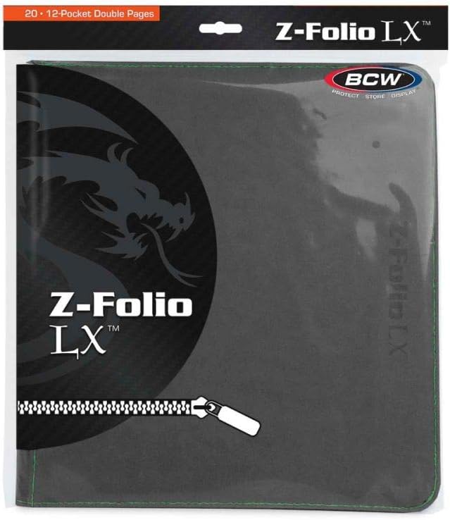BCW Gaming 12-Pocket Z-Folio LX Trading Card Albums, Black : Toys & Games