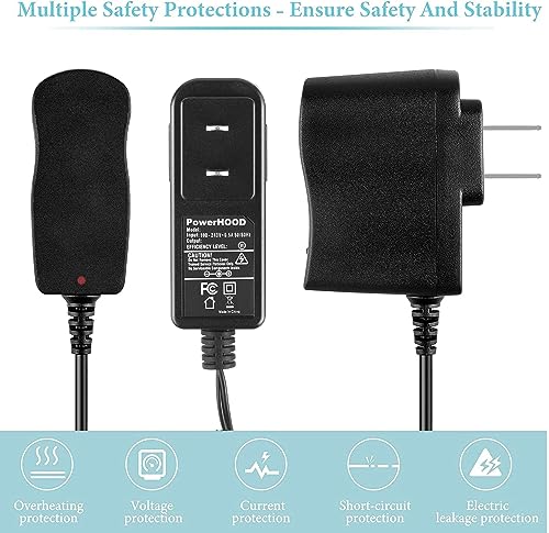 Powerhood 9V Ac/Dc Adapter Compatible With O2 Cool O2Cool Treva 10-Inch Portable Desktop Air Circulation Battery Fan Fd10101A Fd10002A Fd10101 Fd10002 Power Supply Cord Battery Charger Cable Psu thumb #1