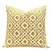 SLOW COW Cotton Embroidery Decor Throw Pillow Cover Yellow Decorative Cushion Cover 18x18 Inches