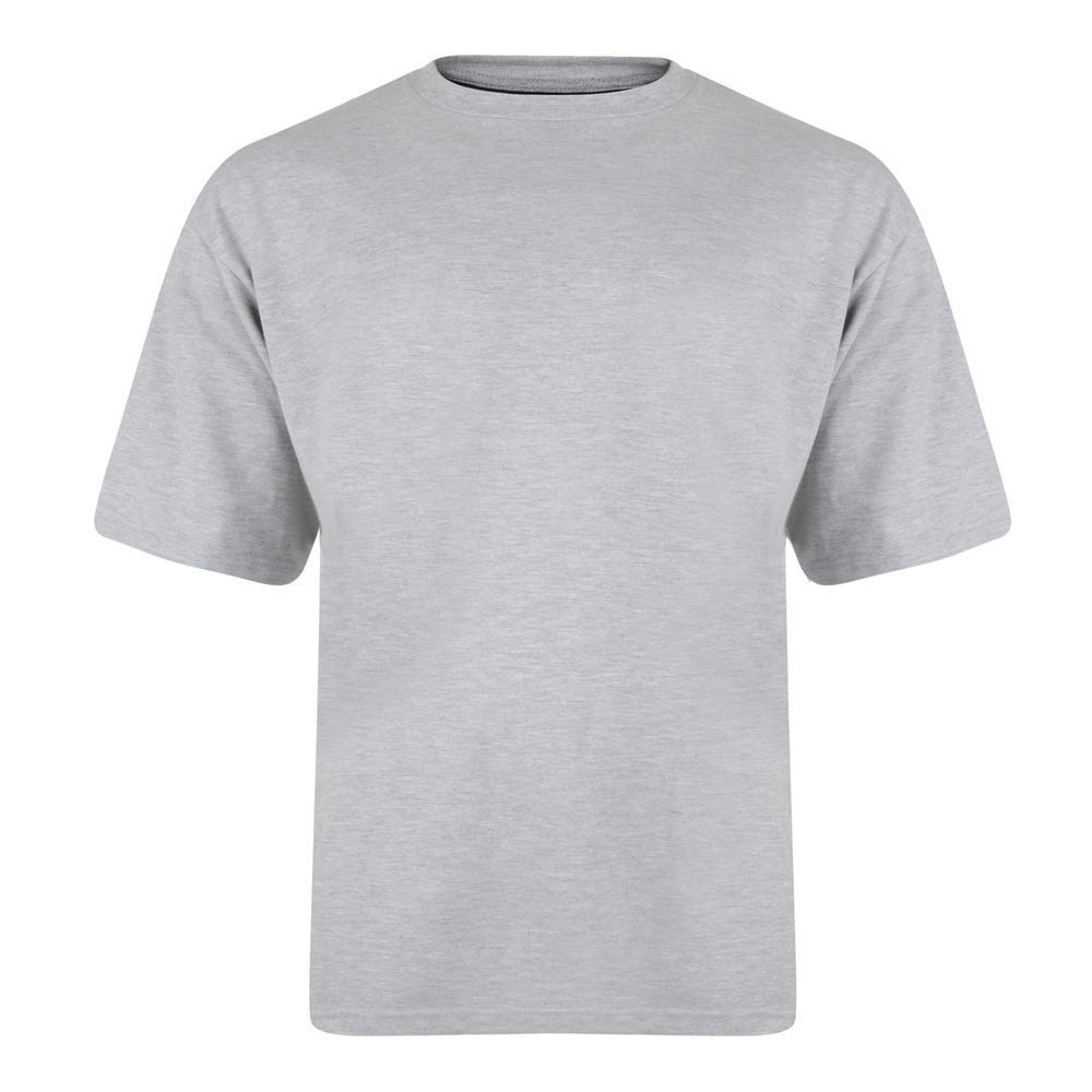 Kam Pure Cotton/Cotton Rich Plain Tee Shirt in Grey in 3XL