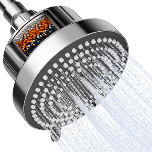 OFFO Filtered Shower Head, 20 Stage Shower Filter Head for Hard Water, 6 Modes High Pressure Shower Head with Filter for Remove Chlorine and Harmful, Chrome by OFFO - Used condition - US$16.24