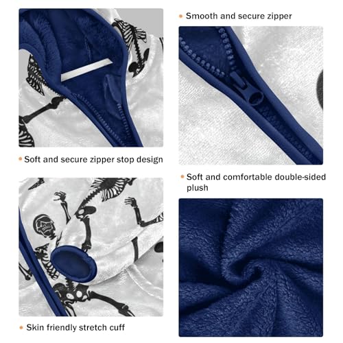 Dancing Of Skeletons Girls Fleece Jacket Girls Fall Jacket Girls Zip Up Hoodie Girls Sherpa Jacket 2-10T3