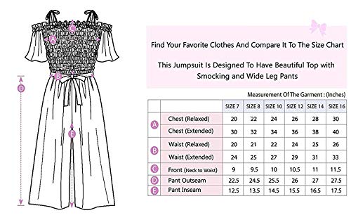 Smukke, Big Girls Floral Printed Smocking And Ruffle Detailed Jumpsuits With Pockets (Many Options), 7-16 (Blue, 14) #TOP6