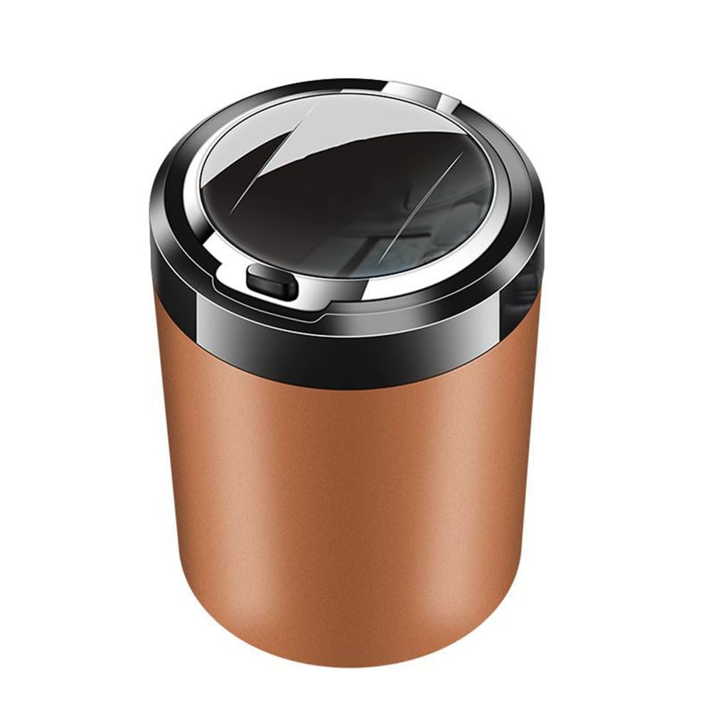 Aalxf Orange Car Ashtray With Lid For Škoda Elroq (Expected 2024), Smokeless Auto Ash Tray Cup Holder Cylinder Odourproof Vehicle Interior Accessories Portable Rubbish Bin,