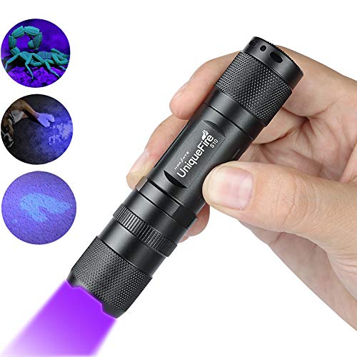 UniqueFire UV 365 nm torcia LED Pet urina Stain detector Bright Torch, PET urine detector trovare macchie su vestiti moquette tappeti e Autenticare moneta
