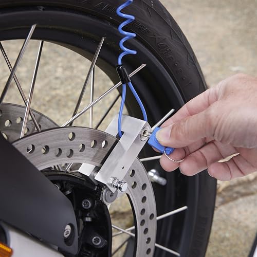 Image of Magmaus Heavy Duty Anti-Theft Motorcycle Locks - 10mm Pin, 304 Stainless Steel Disc Lock with Reminder Cable | Theft Protection with Ergonomic Design for Motorbike, Scooter, E-Bike