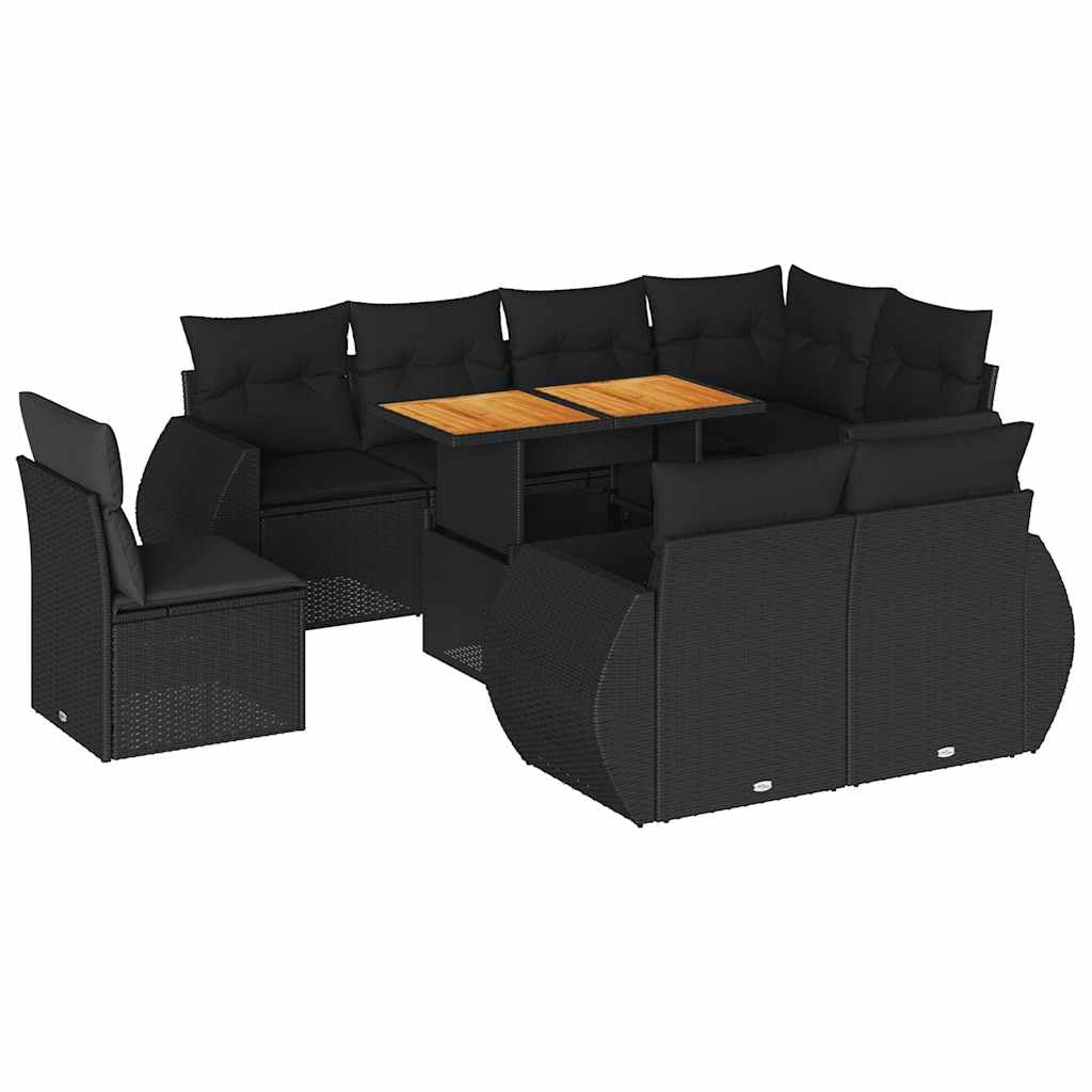 Polirattan z wodoodpornym schowkiem na taras zestaw 85.8 cm czarny