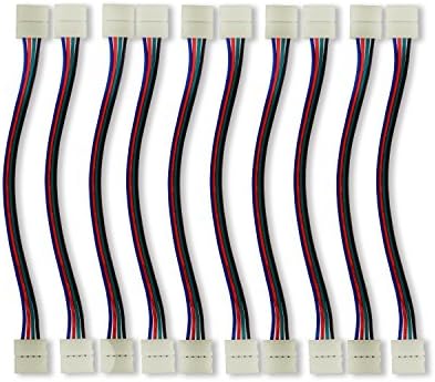 SUNNEST LED Strip Connector LED 5050 Flexible RGB Strip light Connectors,10 mm Wide Strip to Strip Jumper(10pack)