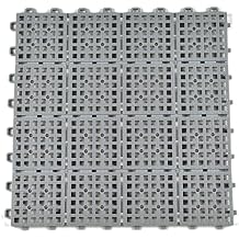 Greatmats Patio Outdoor Tiles 12 x 12 inch Deck Tiles 25 Pack Gray