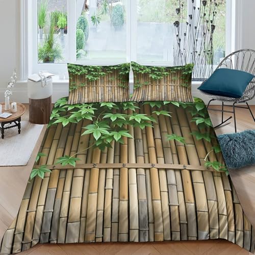 Housse de couette 140x200cm imprimée nature et parure de lit microfibre ultra douce 3D