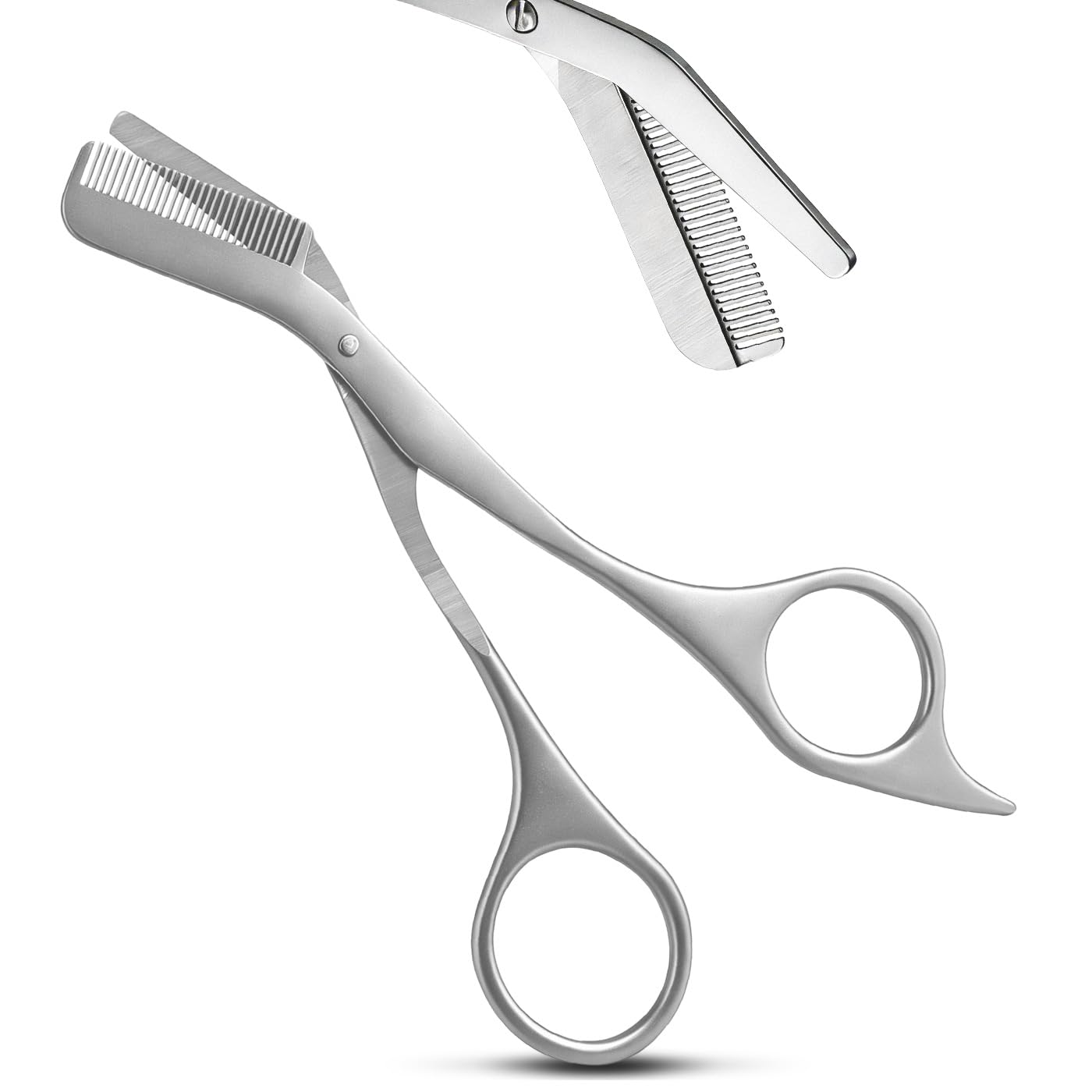 Rainblo Eyebrow Scissors with Comb Stainless Steel Safety Trimmer