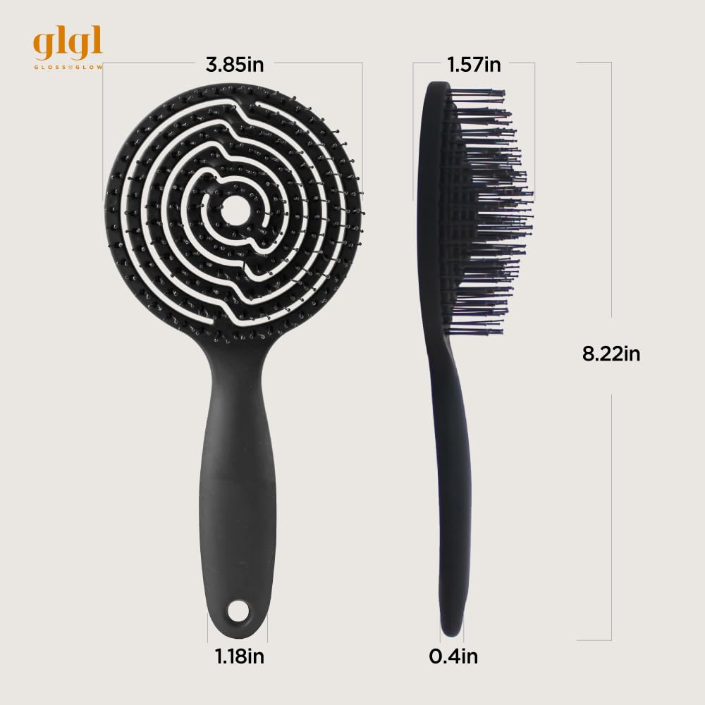 GLGL Premium Kopfhaut- & Shampoobürste für lockiges & nasses Entwirren der Haare | Rundstiftspitze Typ zur Massage der Kopfhaut glatt | Hergestellt in Korea