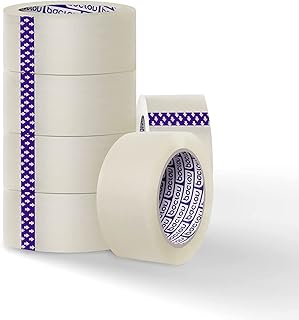 Shipping Packaging Tape, 6/Ct of Arcrylic Packing Tape, Size 1.88” by 110 Yard of Box Tape for Moving Supplies, Clear Packing Tape Refills for Dispenser, for Shipping & Moving, 1.7 Mil.