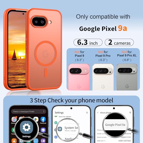 Coque Pixel 9A antichoc orange mate pour un style actif