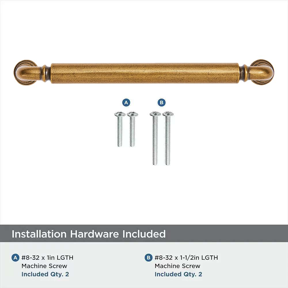 KHTUMEWARE-80279 Antique Brass Cabinet Pulls CTC 3 in (76 mm) 2-Pack in Antique Brass — KHTUMEWARE