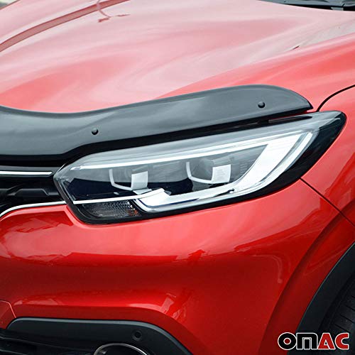 Omac Front Bug Deflector For Audi Q7 4L 2007 To 2015, Hood Protector, All Weather, Black #TOP5