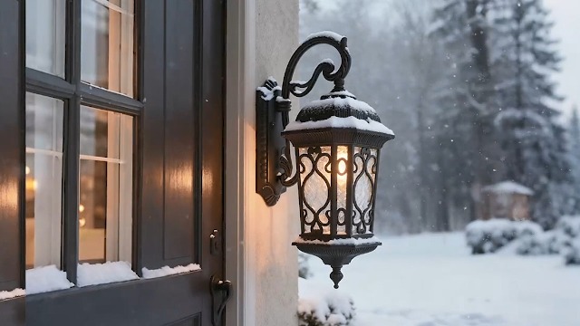 Image of Waterproof Outdoor Wall Light Fixture Black 21 inch H Water Glass Shade | Exterior Wall Lantern Die-Cast Aluminum, Sconce Light Dimmable, Quick Installation for Porch Garage