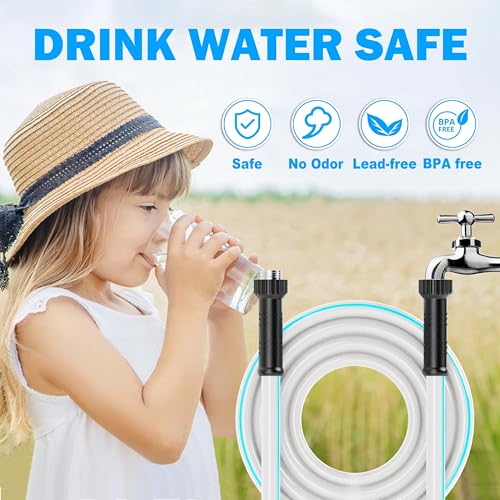 Image of RV Water Hose, 5 /8 inch Premium RV Drinking Water Hose for RV, Camping, Marine, Trailer and Truck, BPA Free, Anti-Kink and Leak-Free, Drinking Water Safe (White, 150FT)