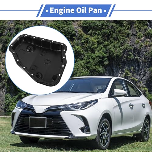 Cárter aceite transmisión de acero negro premium para Toyota Vios 2014-2016 4