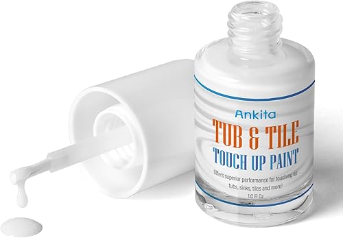 Ankita Pintura para bañera y azulejos, pintura blanca brillante para azulejos y astillas, arañazos, grietas y manchas en esmalte, acrílico,