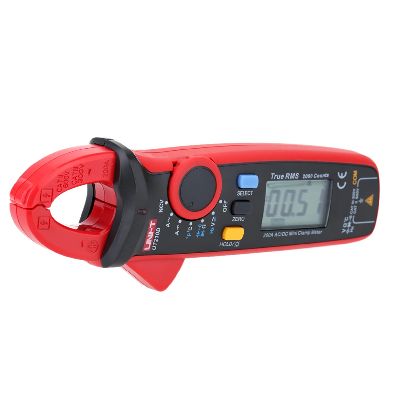 YIRU UNI-T UT210D AC/DC 200A True RMS Auto-Range Digital Multimeter Voltage Current Clamp Meter with Capacitance Temperature(F/C) Resistance Measurement Tester Detector