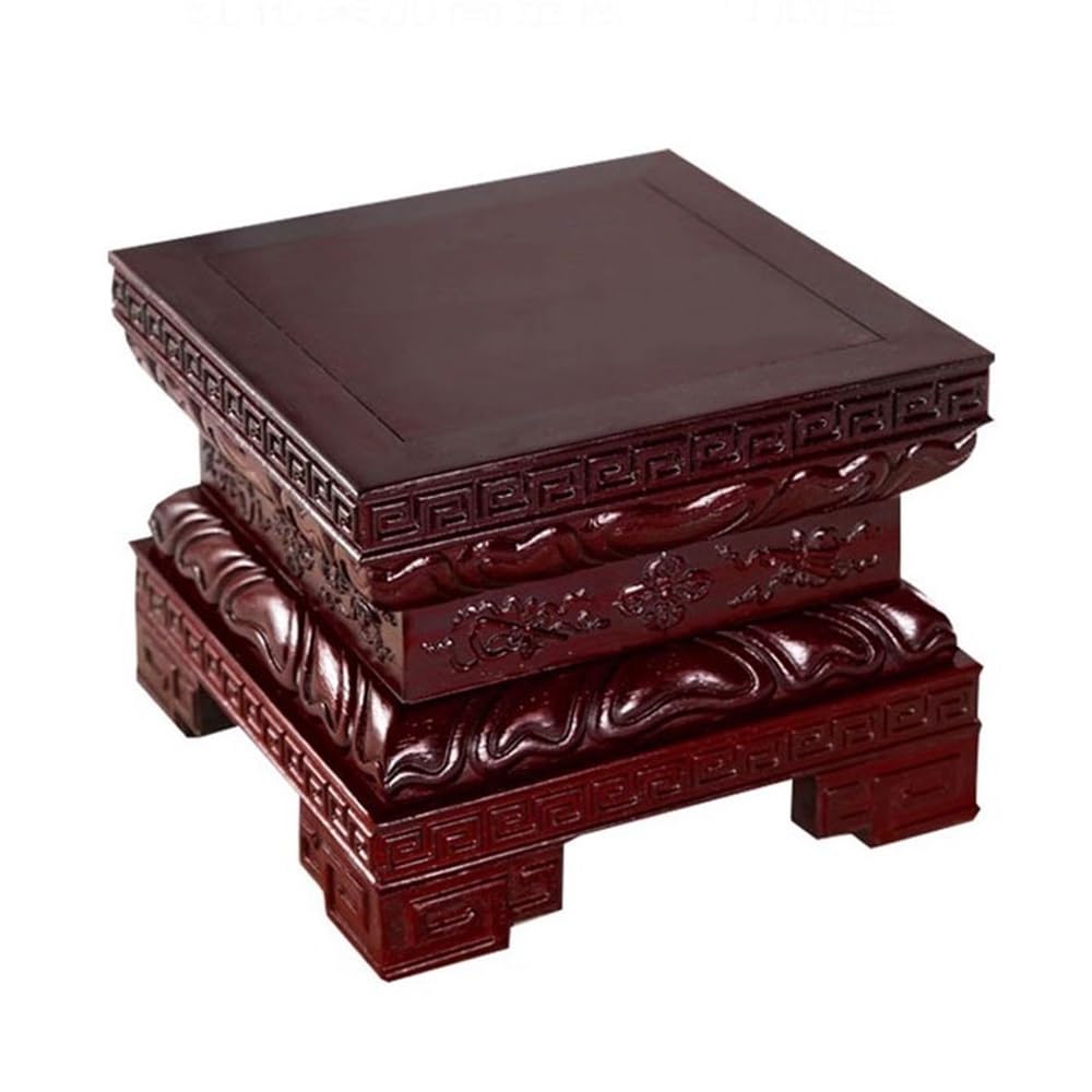 LJHFG63KUYT Pedestal Decor Square Mahogany Carving High Bonsai Base, Home Vase Fishbowl Display Stand Indoor Holder(Large)