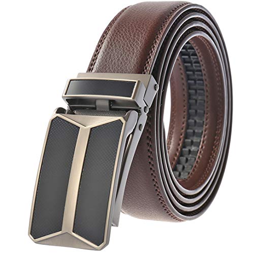 Ceinture à cliquet homme résolvant les problèmes de taille avec son cuir véritable ajustable 3,8 cm